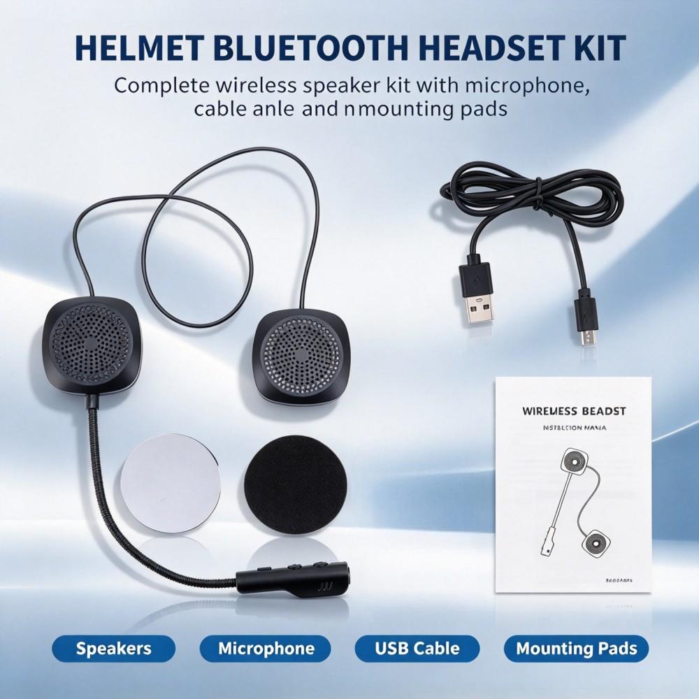 Speakers - バイク用Bluetoothヘルメットヘッドセット。ハンズフリー通話、ステレオスピーカー、マイク、音声アシスタント機能を搭載。ヘルメット用アクセサリー。