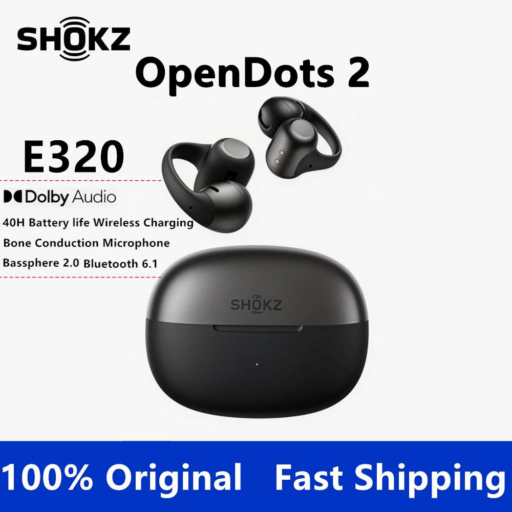 Type C Wired Earphones With Mic - SHOKZ OpenDots 2：クリップ式ワイヤレスBluetoothイヤホン。ランニングやスポーツに最適。音楽鑑賞に。バッテリー持続時間も長い。