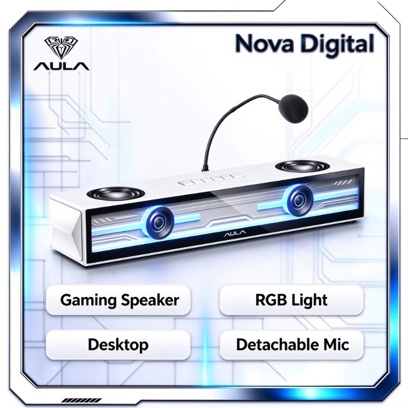 AULA GS8 ゲーミングスピーカー。RGBライトと取り外 - Rgb Computer Soundbar For Pc のレビューと価格