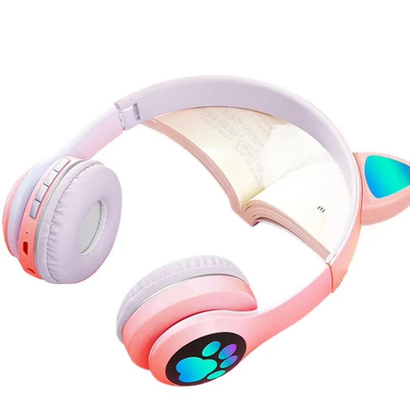 猫耳ワイヤレスヘッドフォン Bluetooth 5.4 折り - Cat Ear Bluetooth Headset Led のレビューと価格