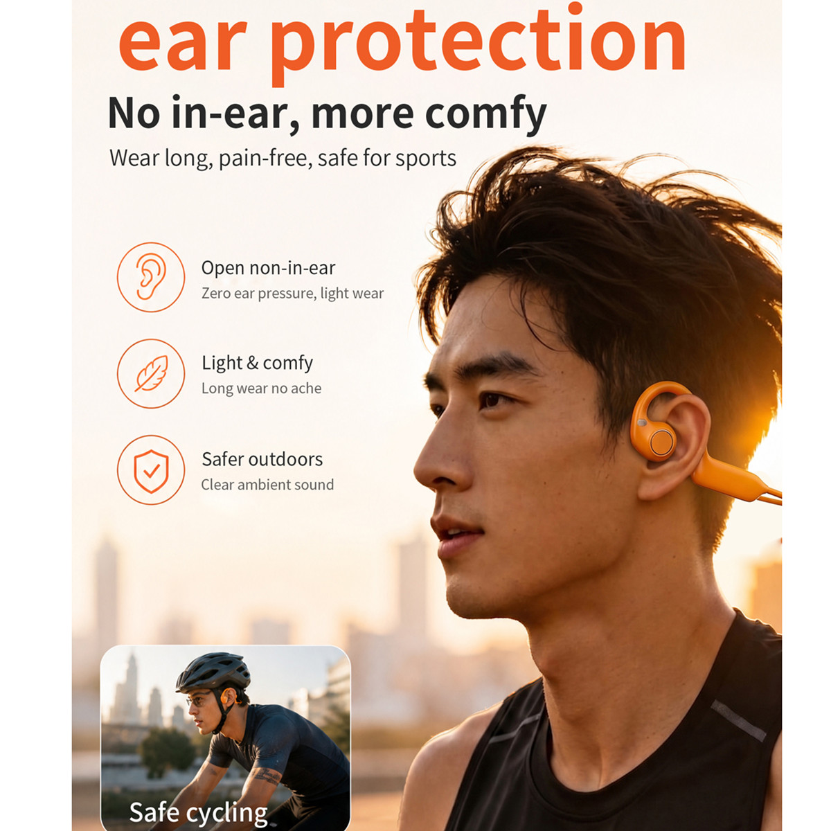 最新のスマートカメラ対応イヤホン。骨伝導方式のオープンイヤー - Bone Conduction Running Headphones のレビューと価格