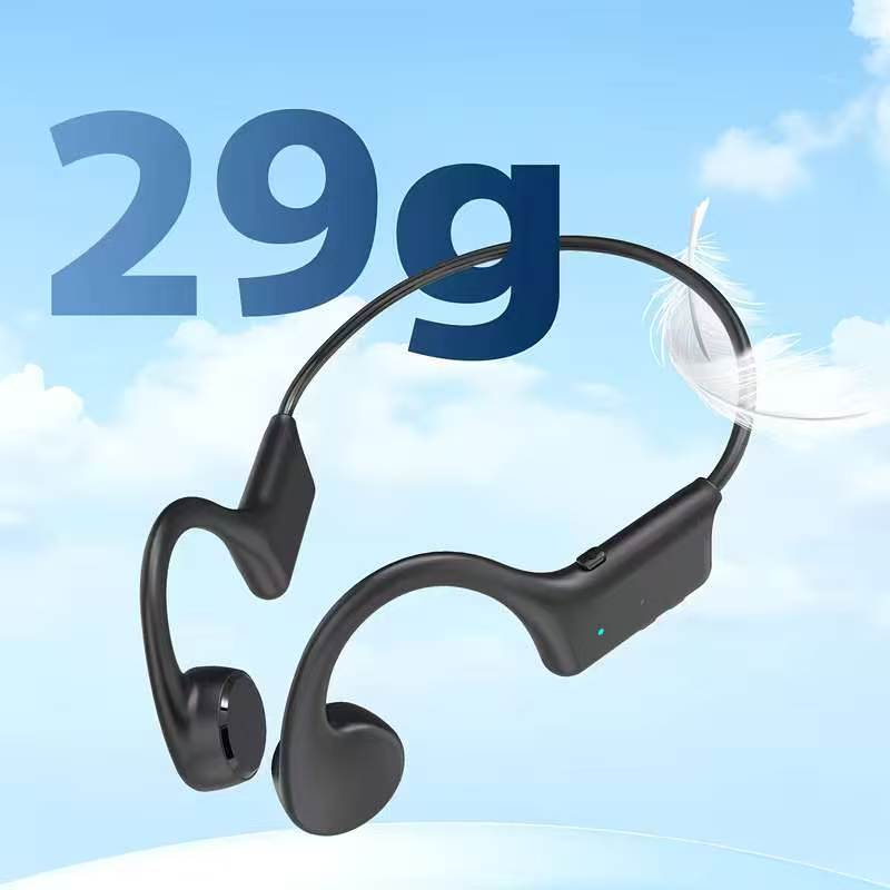 内蔵マイク付きの開放型骨伝導ヘッドホン。連続再生時間は12時 - Bone Conduction Running Headphones のレビューと価格