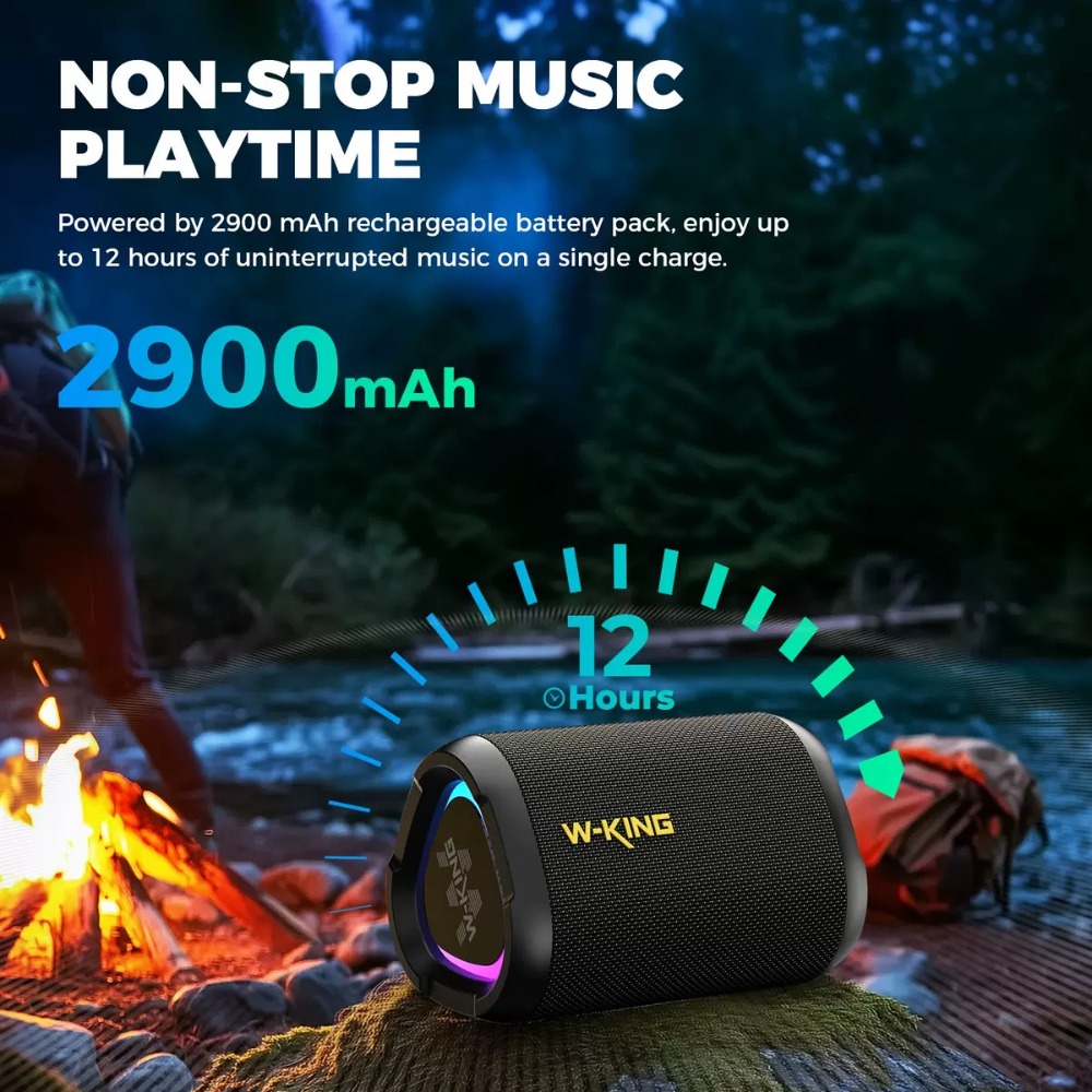 W-KING D110 ワイヤレススピーカー、重低音、RGB - Portable Bluetooth Speaker Waterproof Ipx7 のレビューと価格