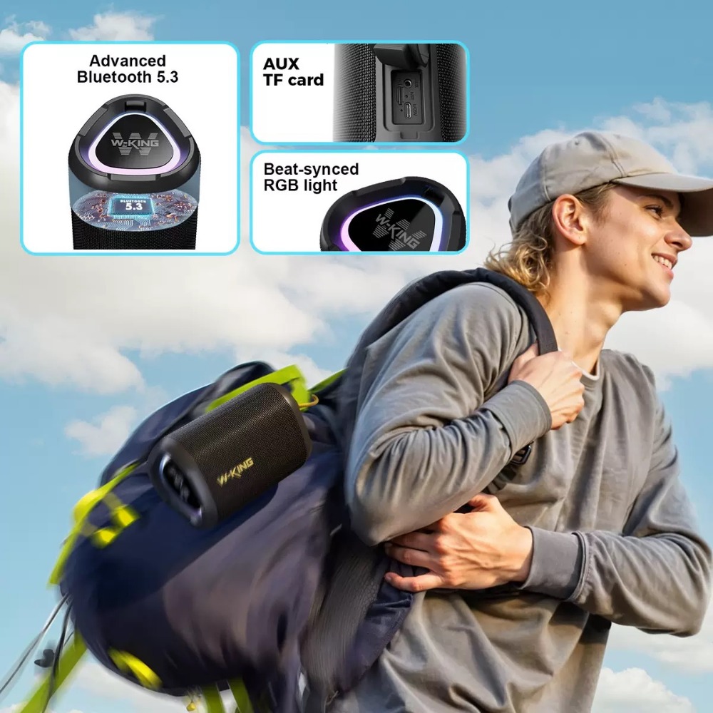 W-KING D110 ワイヤレススピーカー、重低音、RGB - Portable Bluetooth Speaker Waterproof Ipx7 のレビューと価格